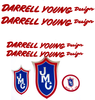 Red JMC® Racing BMX Vinyl Rub-on Darrell Young Design Decal  set