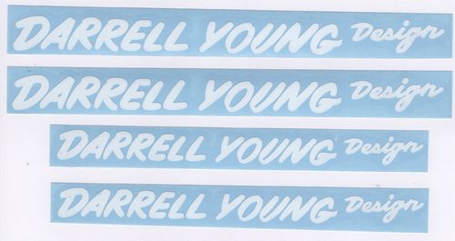 White JMC® Racing BMX Vinyl Rub-on Darrell Young Design Decal  set