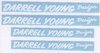 White JMC® Racing BMX Vinyl Rub-on Darrell Young Design Decal  set
