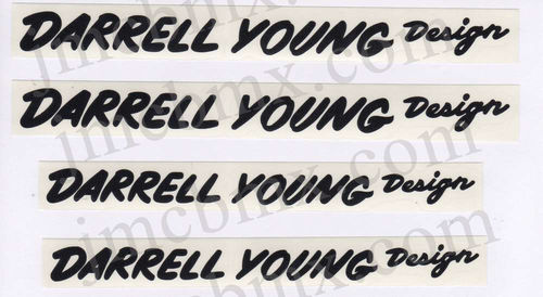 Black JMC® Racing BMX Vinyl Rub-on Darrell Young Design Decal  set