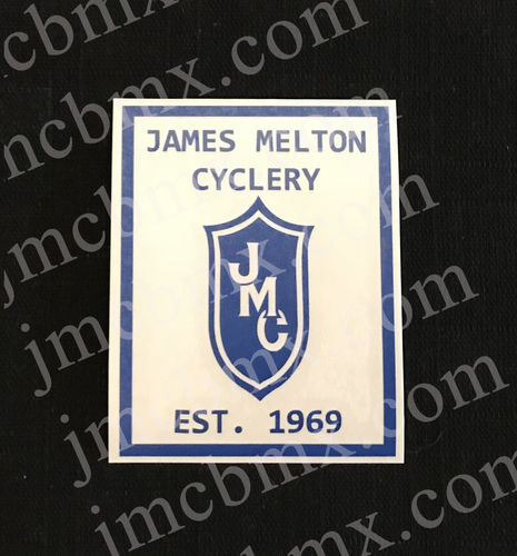Blue 1969 James Melton Cyclery Commemorative Decal